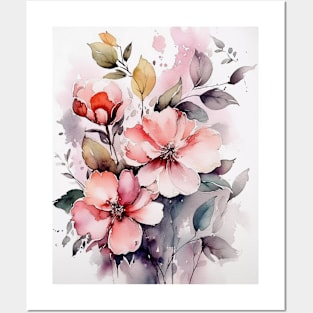 Watercolor flowers Posters and Art